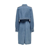 Only Blue Cotton Trench Coat